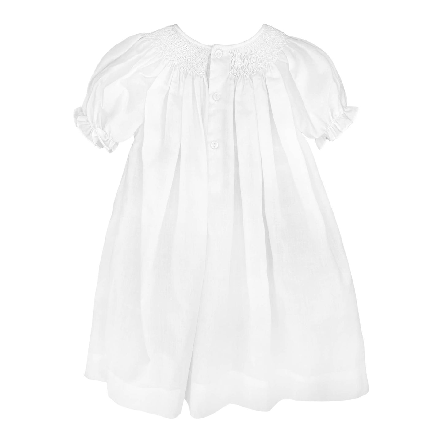 Smocked Daygown with Raglan Embroidery: White / 6 Month
