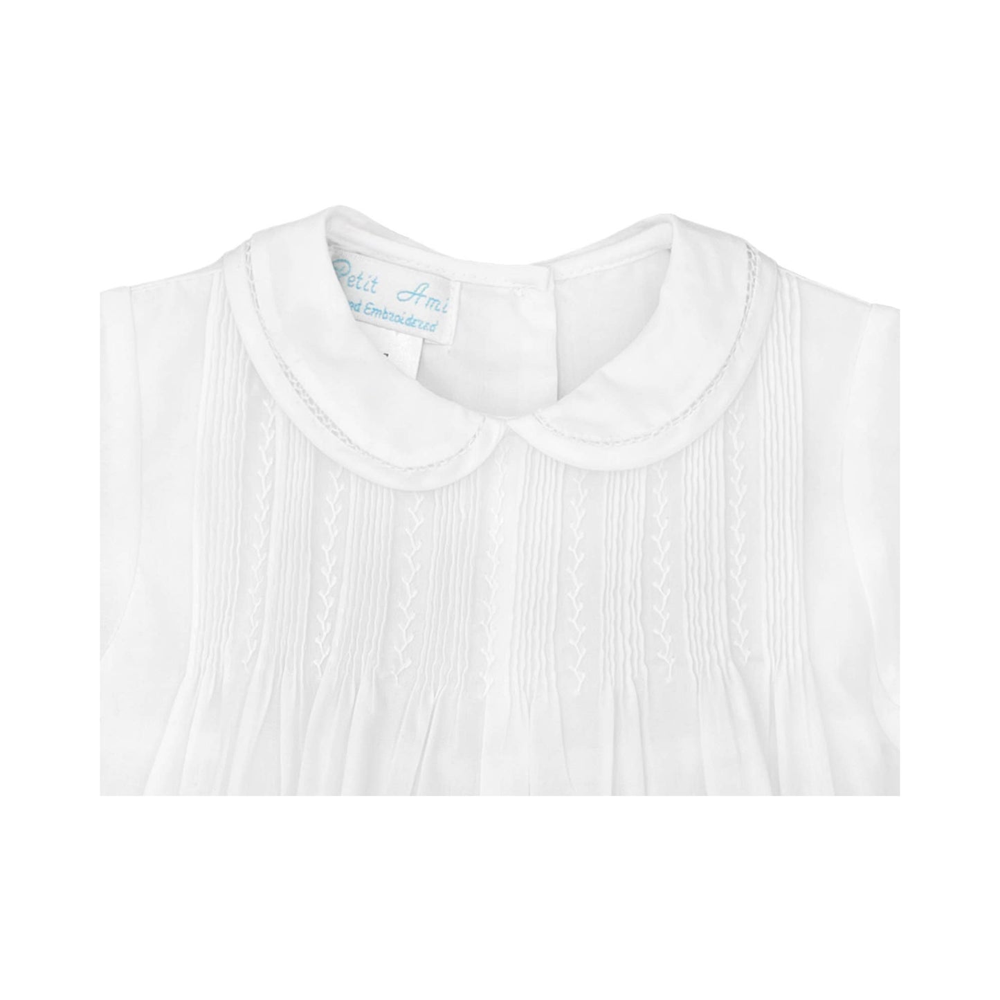 Romper with Pintucks: White / 9 Month