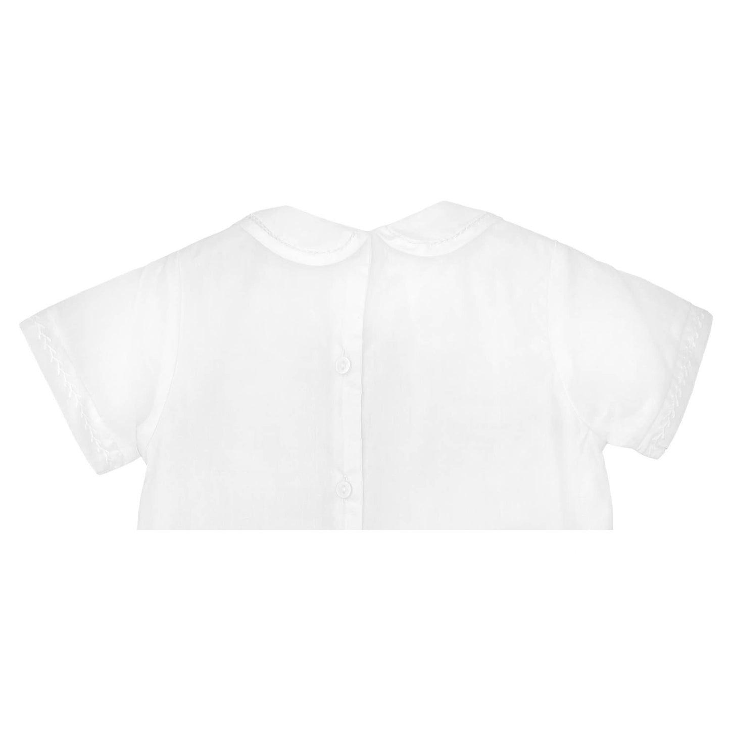 Romper with Pintucks: White / 9 Month