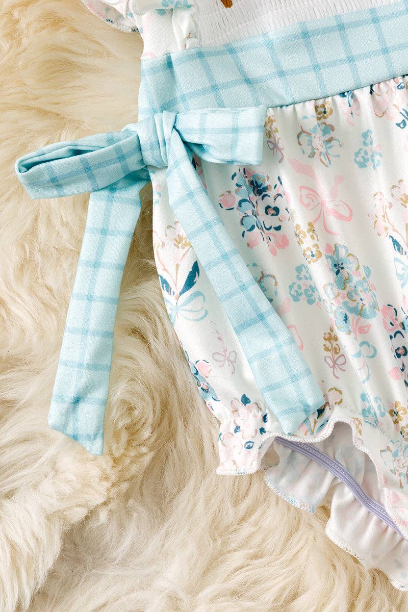 Floral "Mama's Girl" Bubble- Machine Smocked