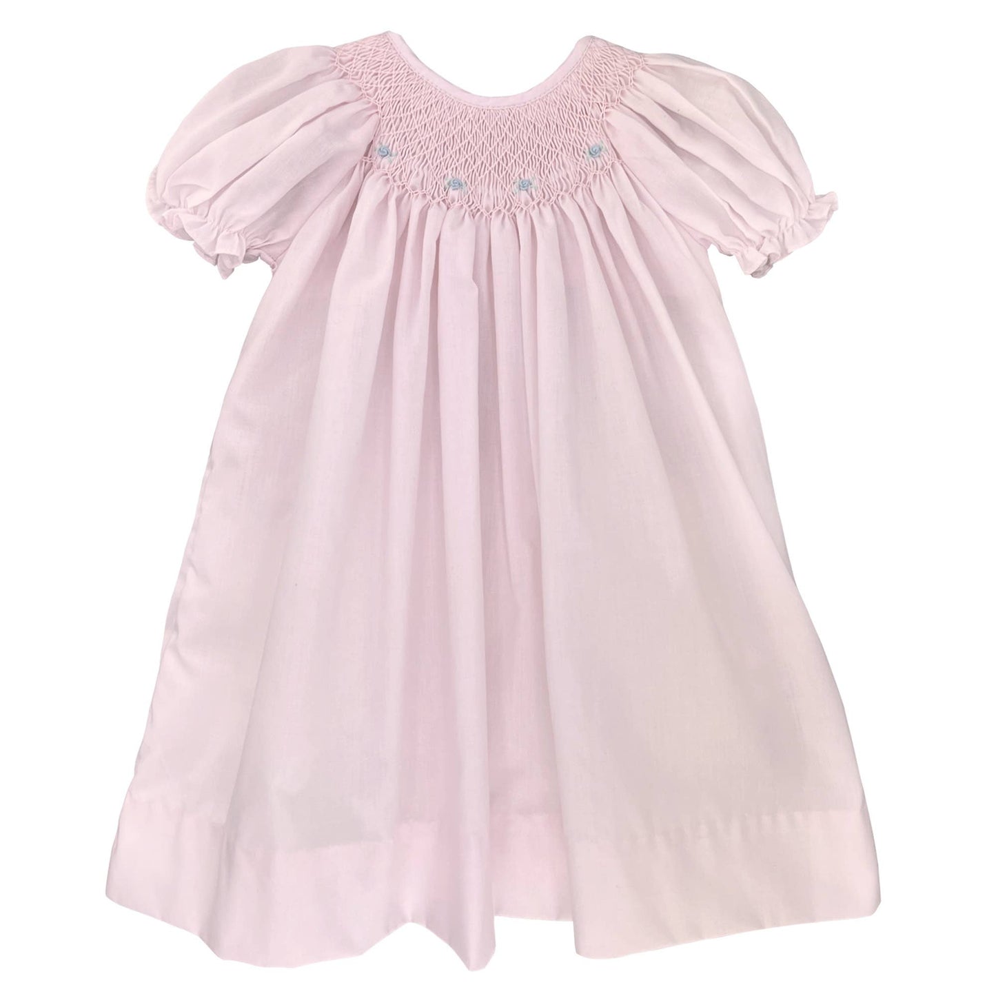Smocked Daygown with Raglan Embroidery: White / 9 Month