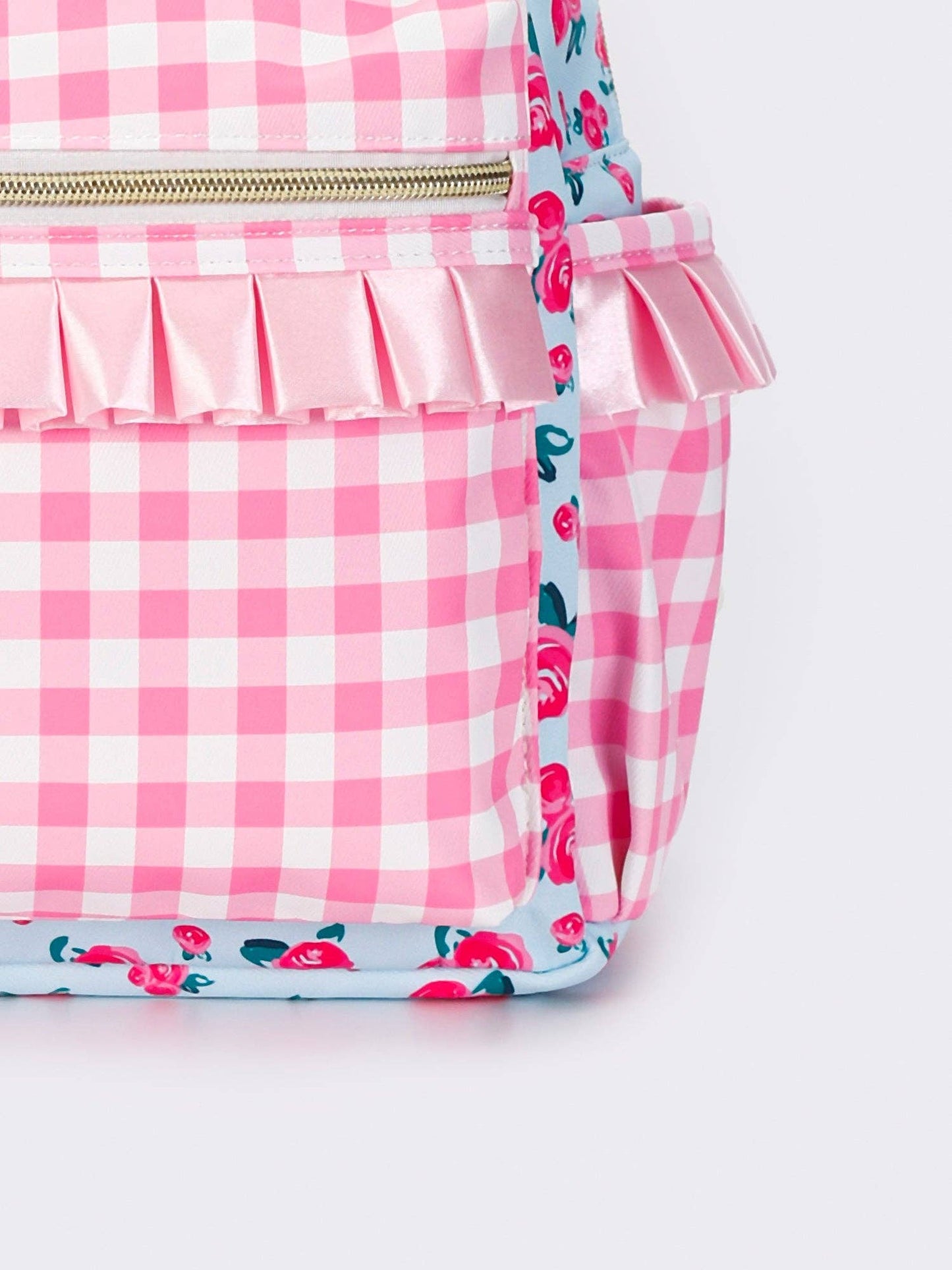 Pink Floral Ruffle Backpack