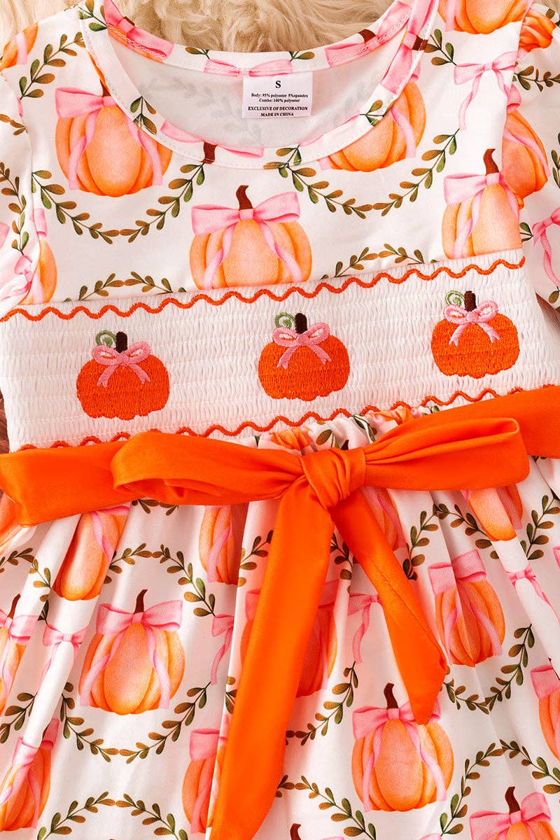 Grandmillenial Pumpkin smocked dress