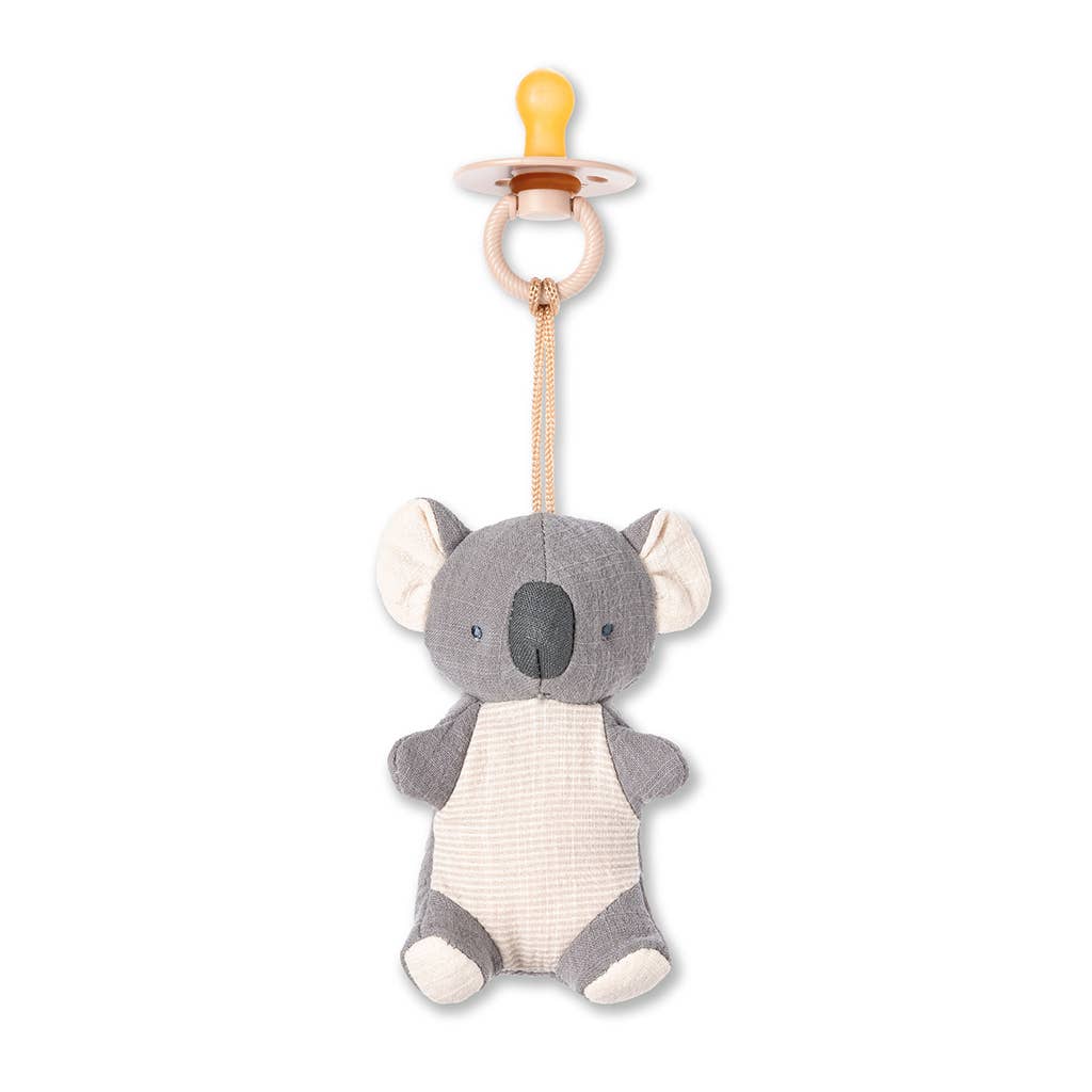 *NEW OPTIONS* Bitzy Pal Natural Rubber Pacifier & Plush: Cow