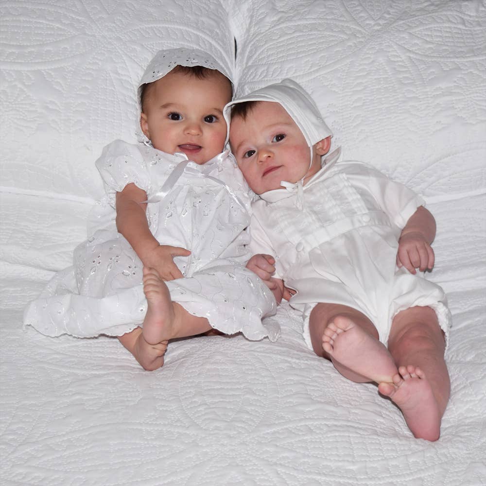 Eyelet Lace Christening Gown: 9 Month