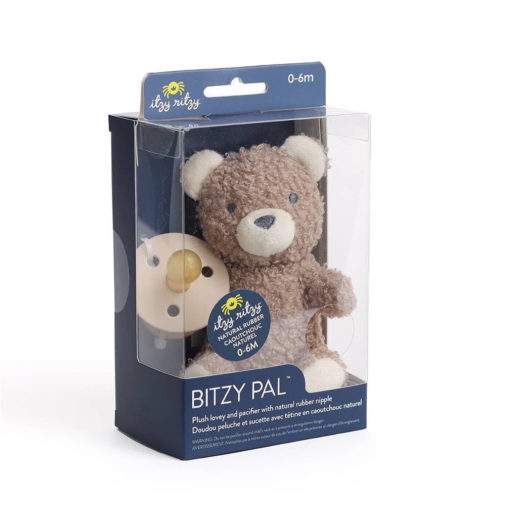 *NEW OPTIONS* Bitzy Pal Natural Rubber Pacifier & Plush: Cow