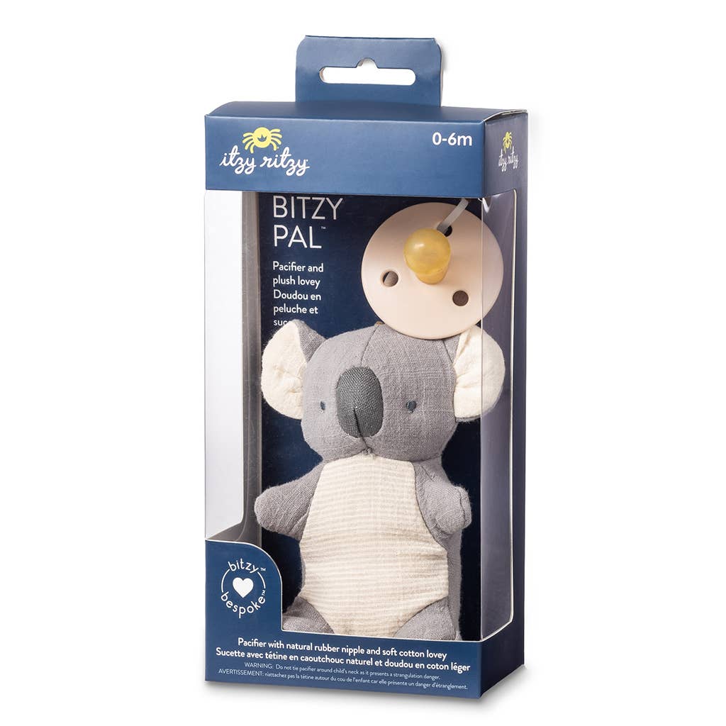 *NEW OPTIONS* Bitzy Pal Natural Rubber Pacifier & Plush: Cow