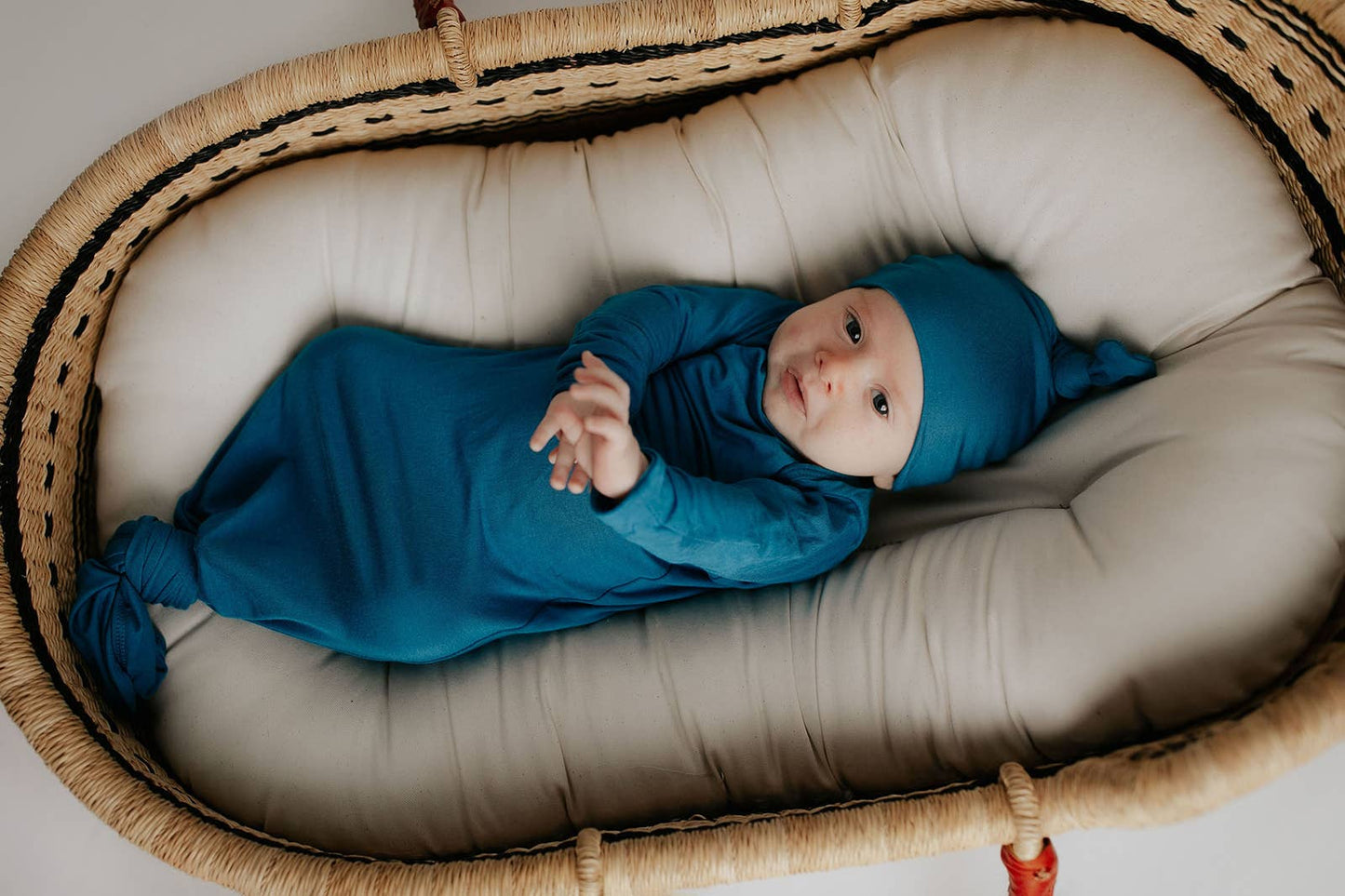 Blue Knotted Gown: Gown & Hat