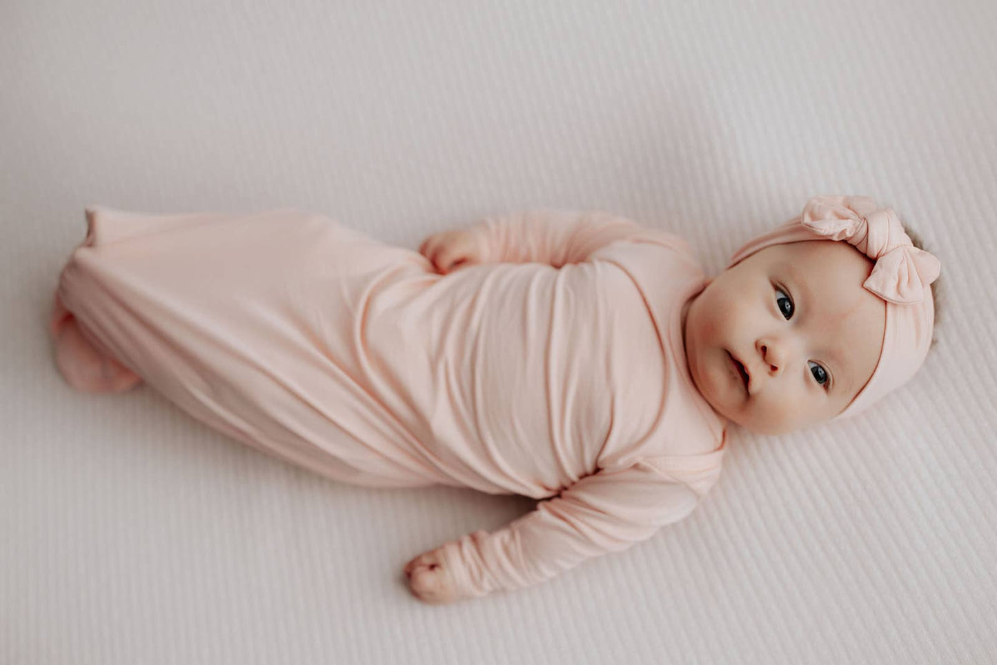 Heavenly Pink Knotted Gown: Gown & Bow