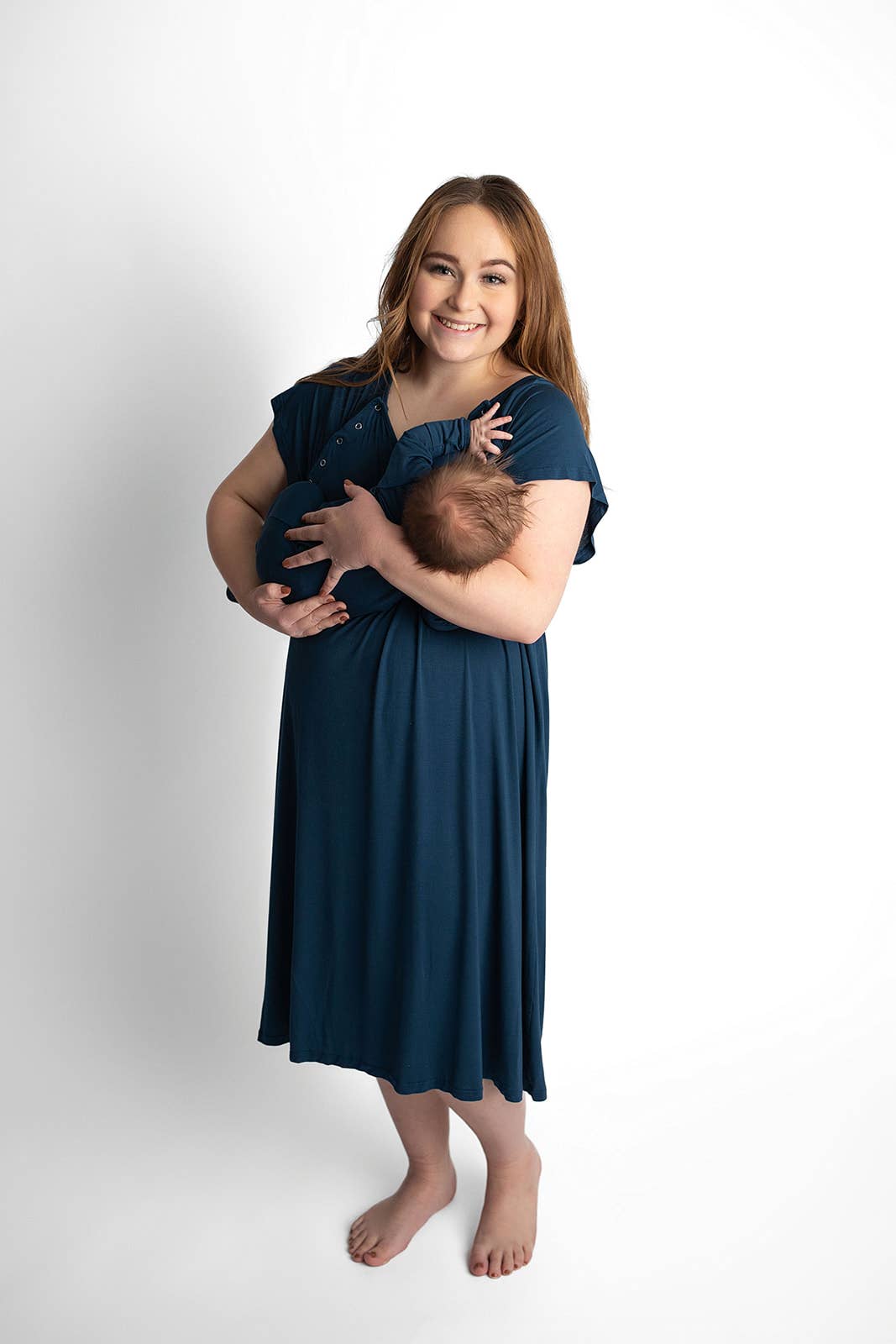 Navy Blue Knotted Gown : Gown & Hat