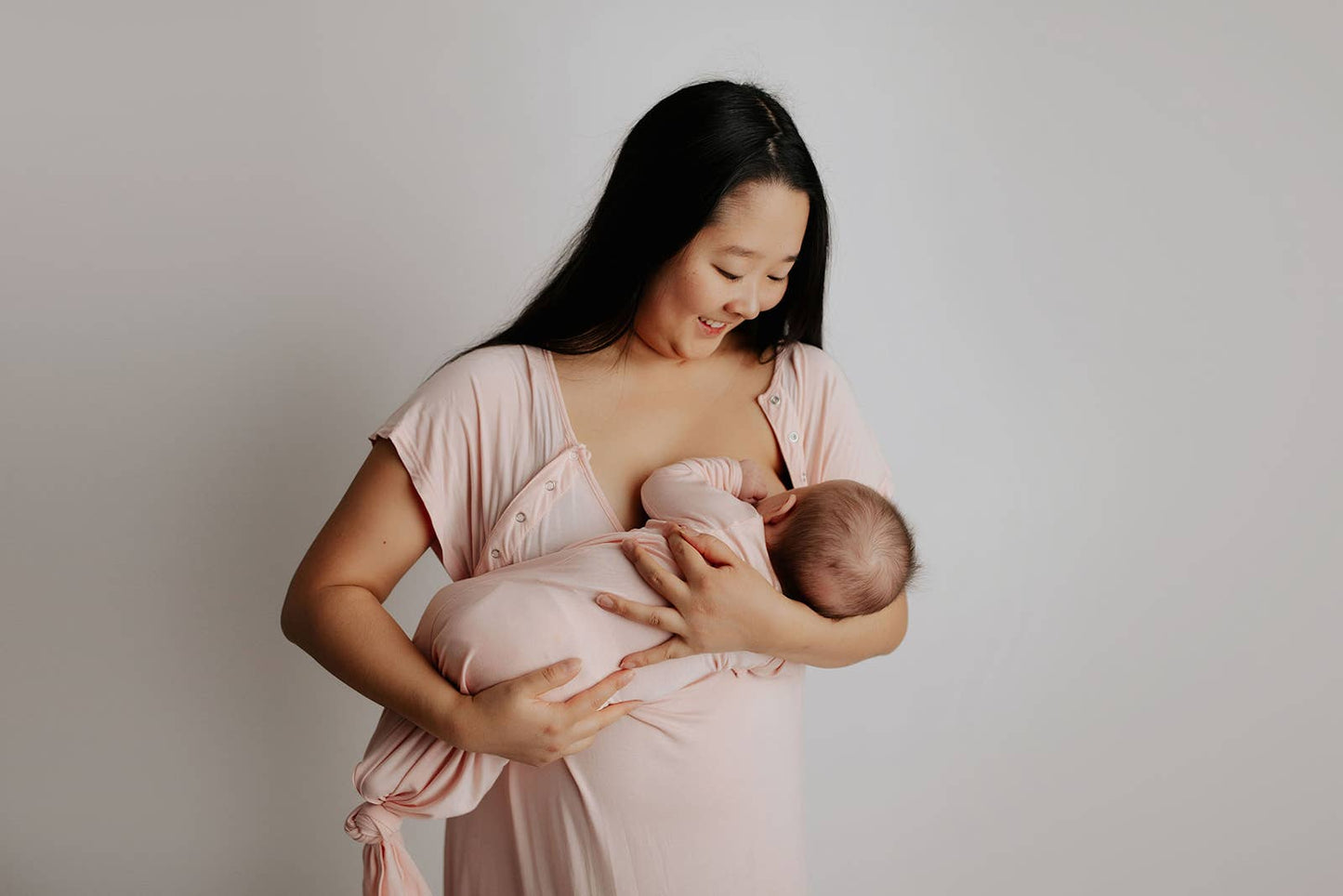 Heavenly Pink Knotted Gown: Gown & Bow