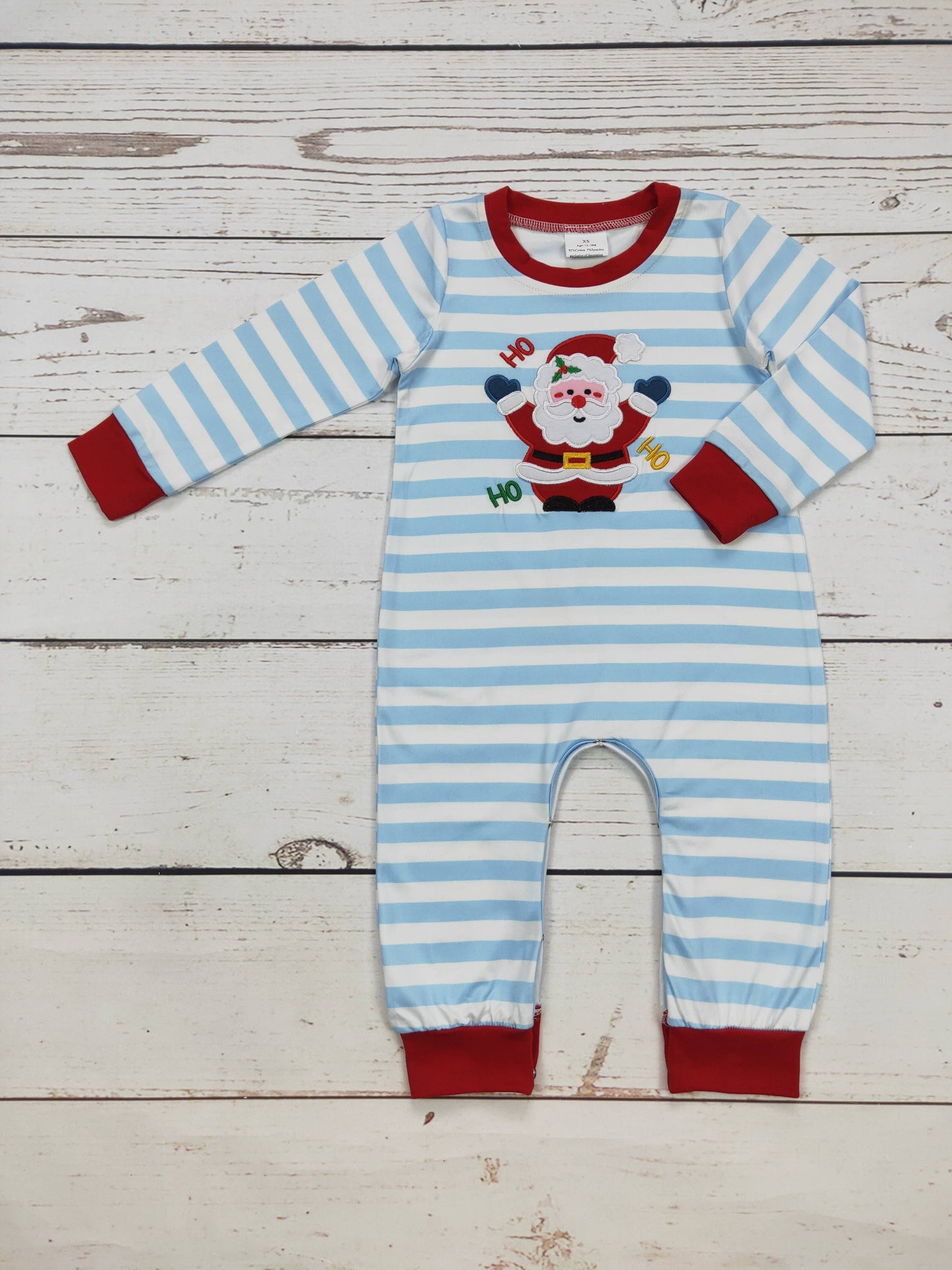 Boy Santa Appliqué Christmas Romper: 3-6M