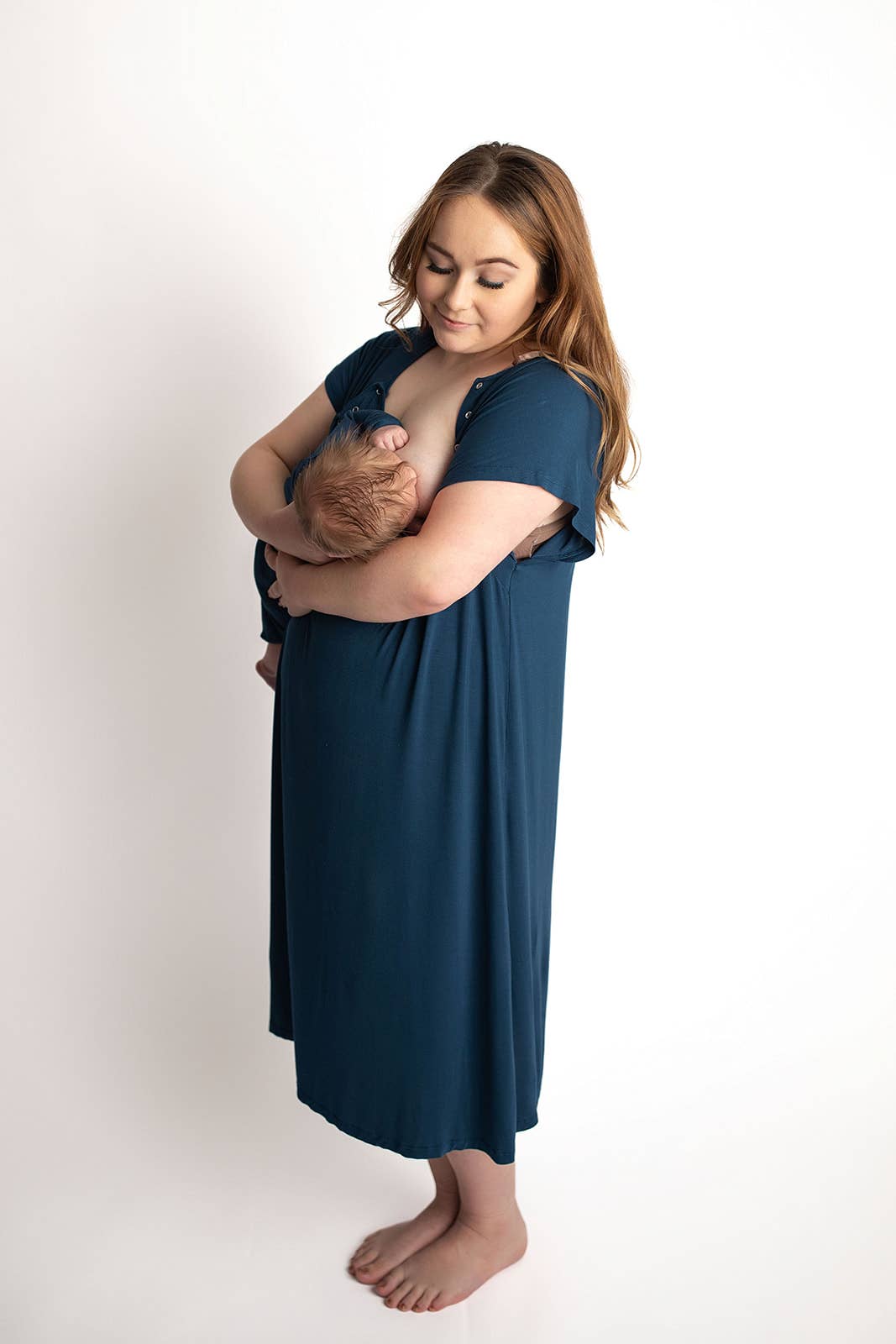 Navy Blue Knotted Gown : Gown & Hat