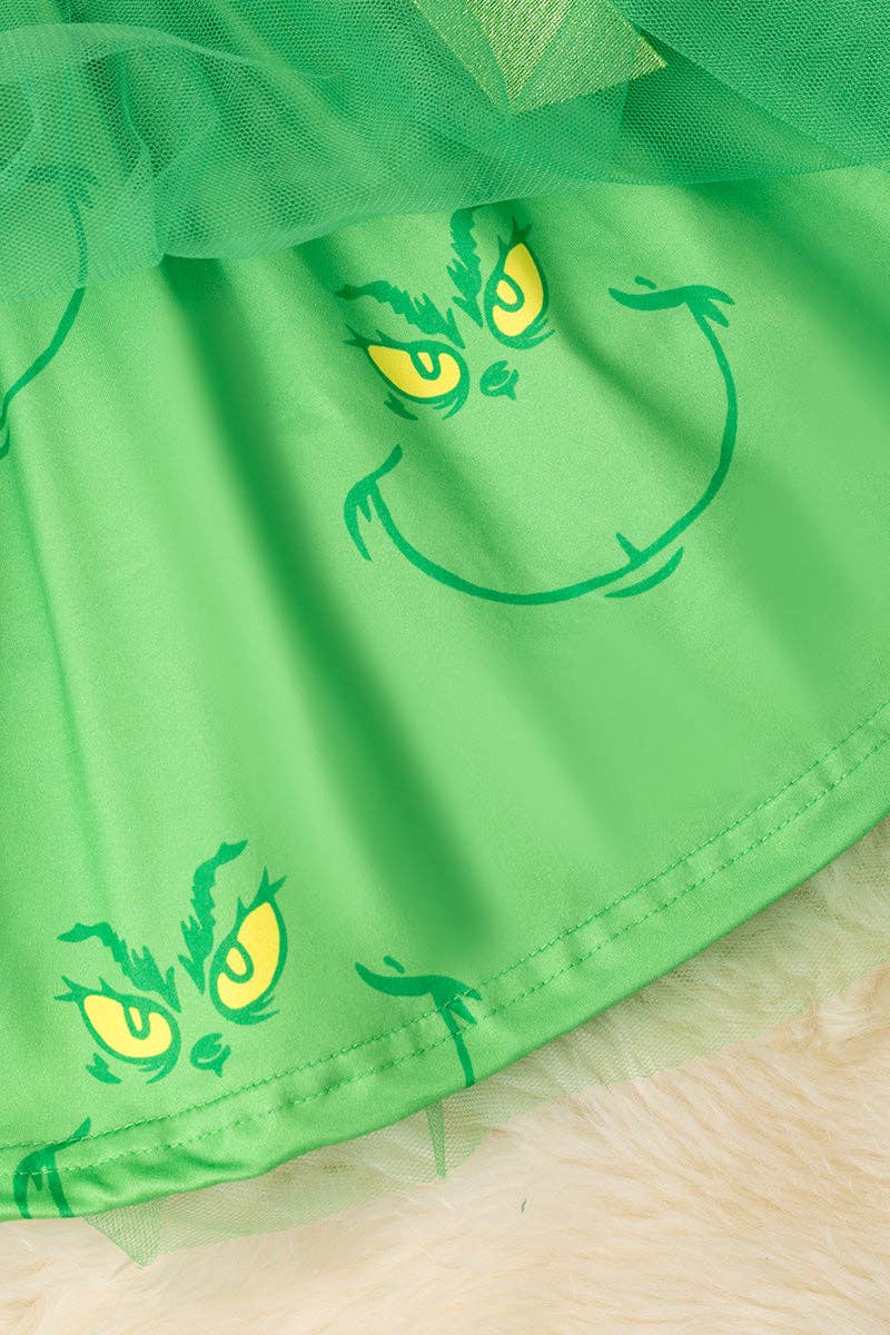 Multi-Christmas character printed girls dress. DRG52035 AMY: XS