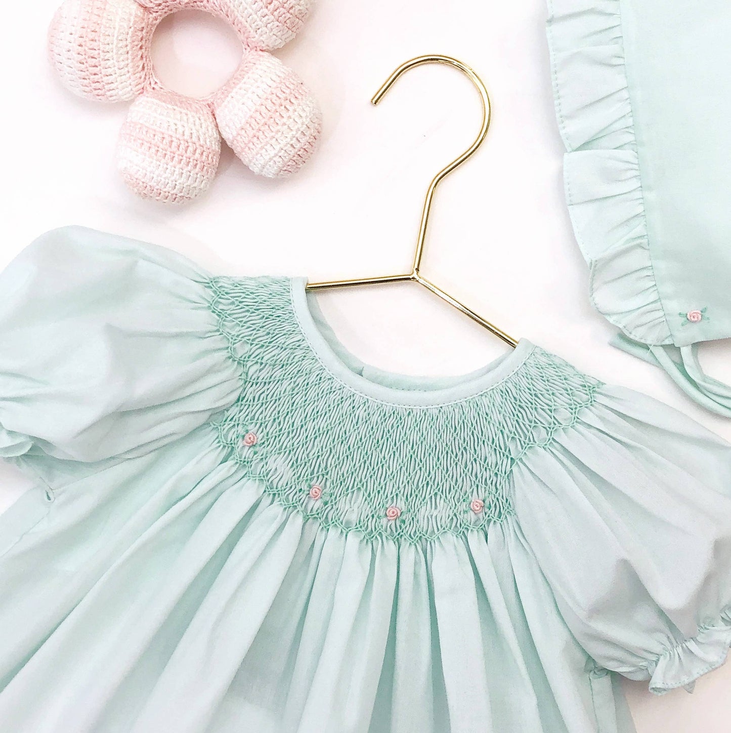 Smocked Daygown with Raglan Embroidery: White / 3 Month