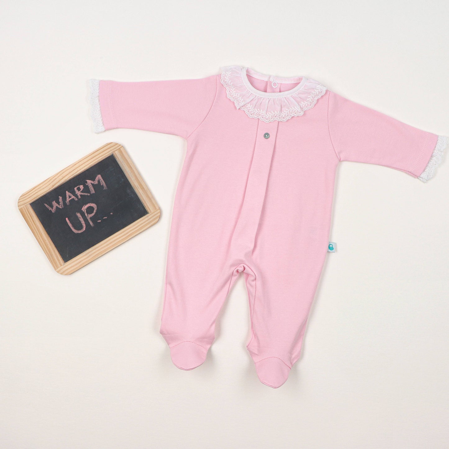 Brushed Cotton BabyGrow in Pink: 000M (Premature)