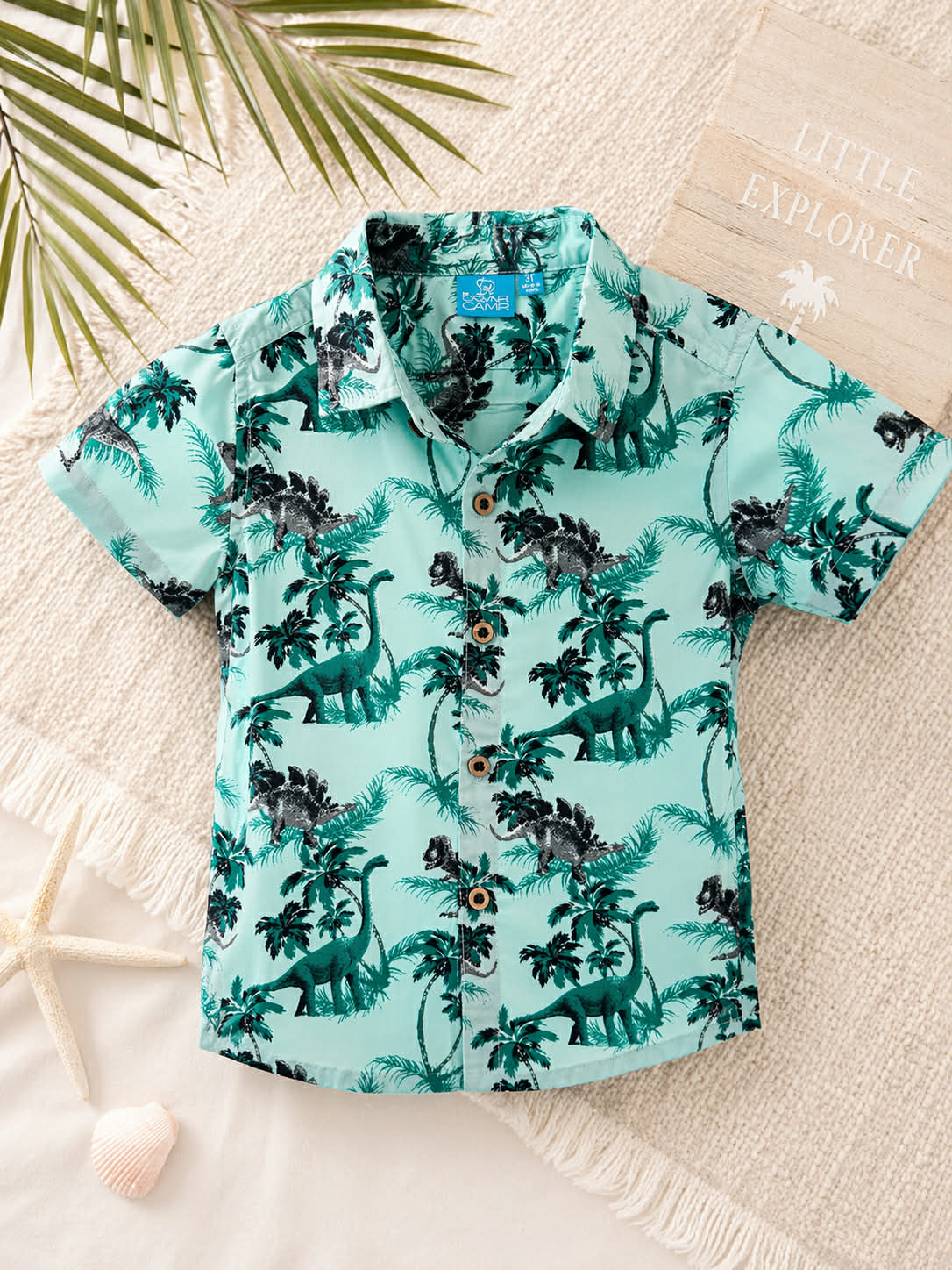 Tropical Dino Button Down Shirt