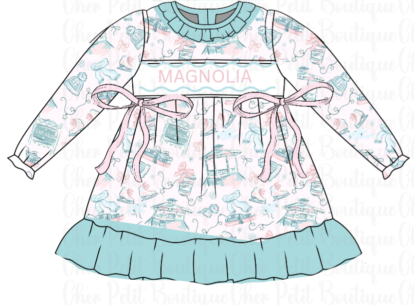 Gilmore Girls Winter Pre-Order Customizable (can say anything uo to 13 characters) - Machine Smocked- Pre-order
