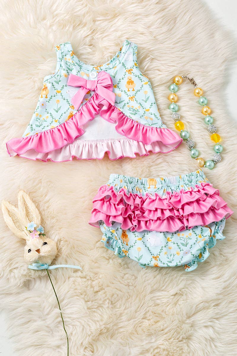Duck & bunny printed swing set. RPG60230 AMY: 18-24M
