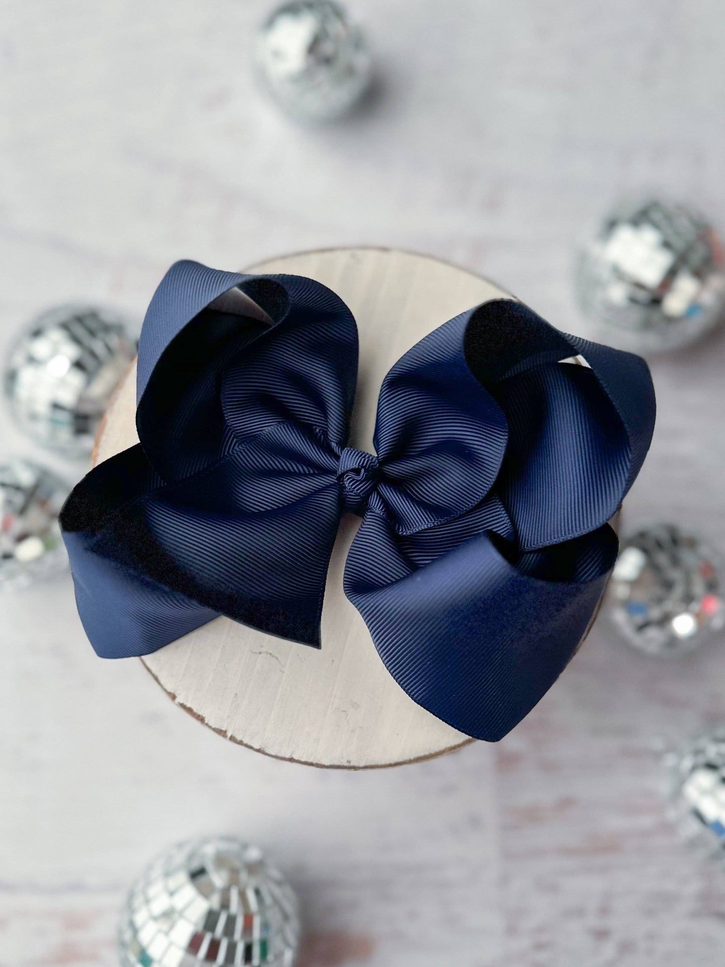 Oversize Grosgrain Hair Bow - Alligator Clip - 5.5": White