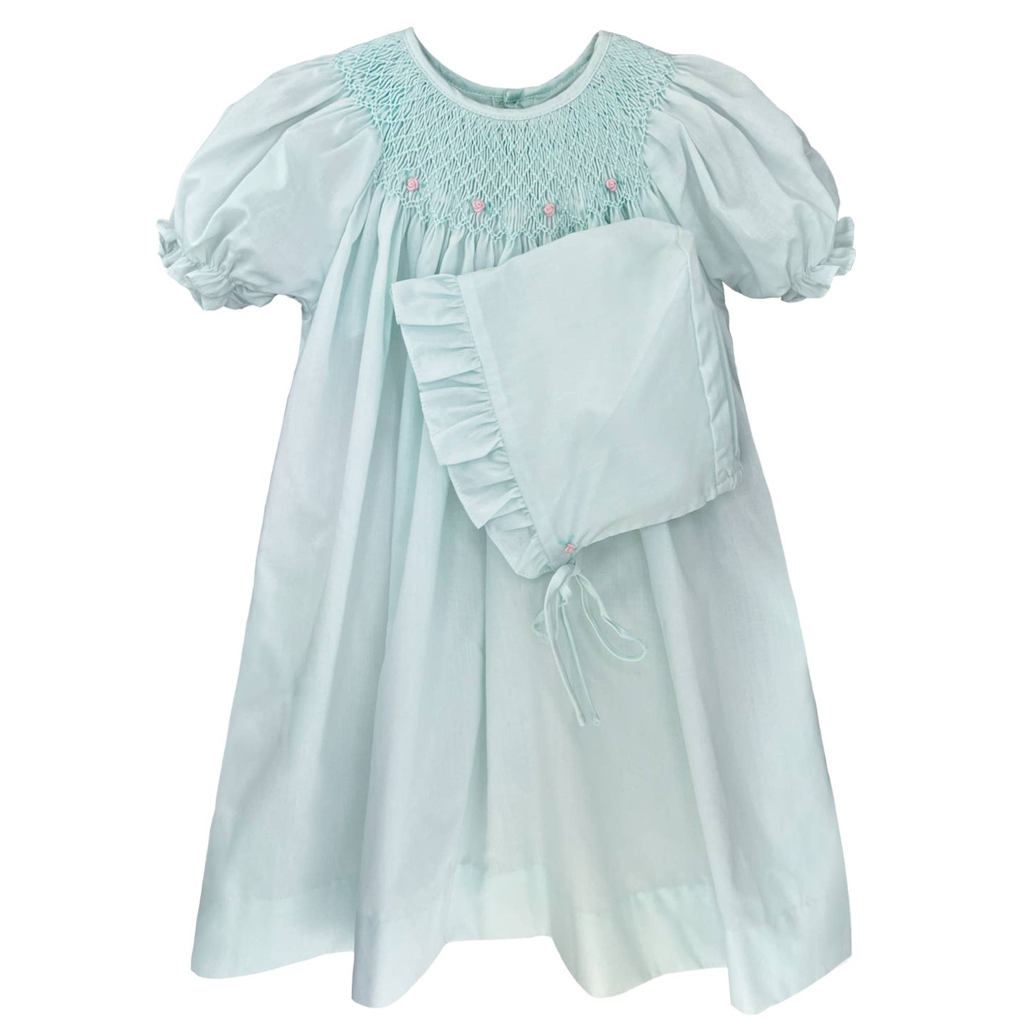 Smocked Daygown with Raglan Embroidery: White / 6 Month