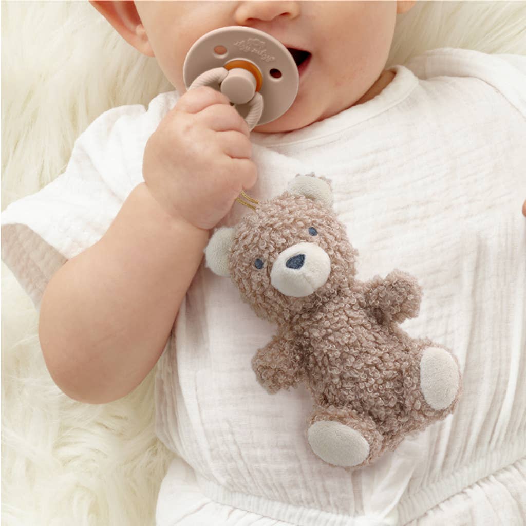 *NEW OPTIONS* Bitzy Pal Natural Rubber Pacifier & Plush: Cow