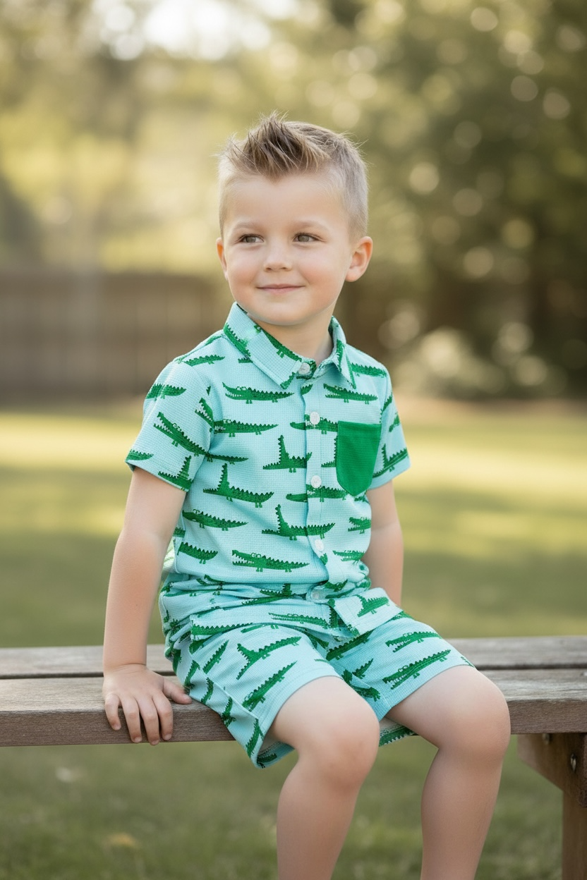 Find Me At The Bayou Alligator 2 piece Set