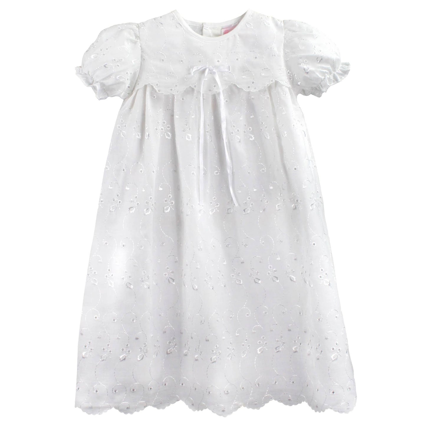 Eyelet Lace Christening Gown: 12 Month