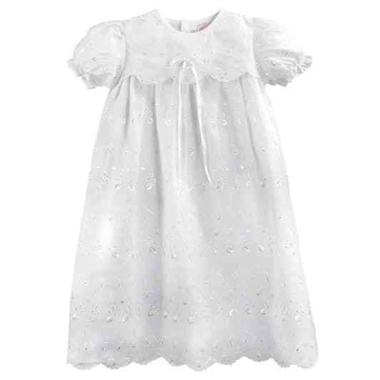 Eyelet Lace Christening Gown: 12 Month