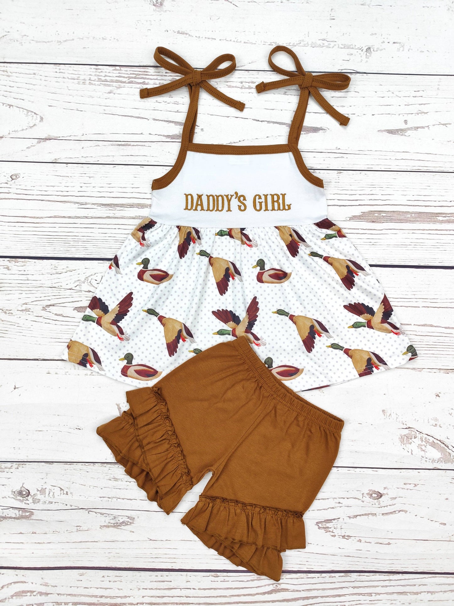 Daddy's Girl Embroidered Mallard  Duck Set