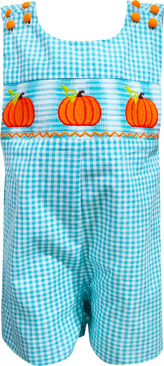 Baby Boys Fall Harvest Pumpkin Gingham Jon Shortall: 6 Months