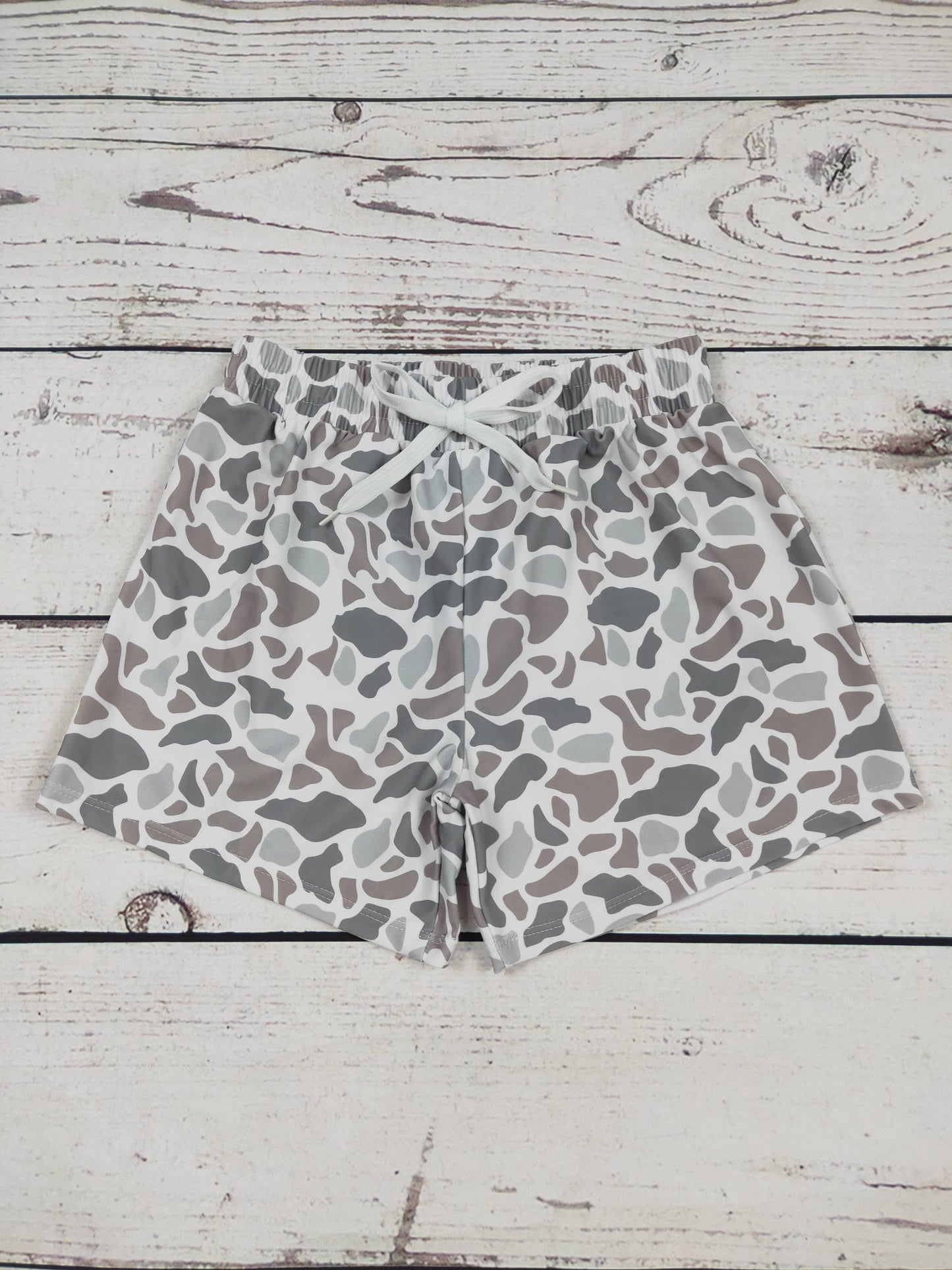 Grey Camouflage Swim Shorts
