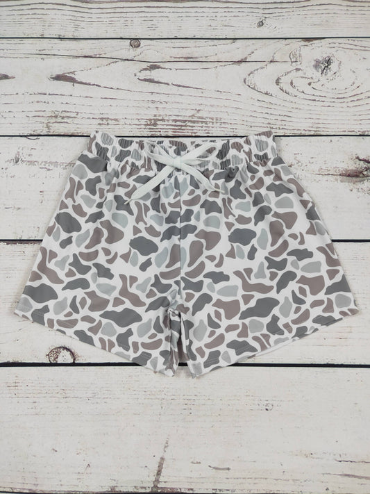 Grey Camouflage Swim Shorts