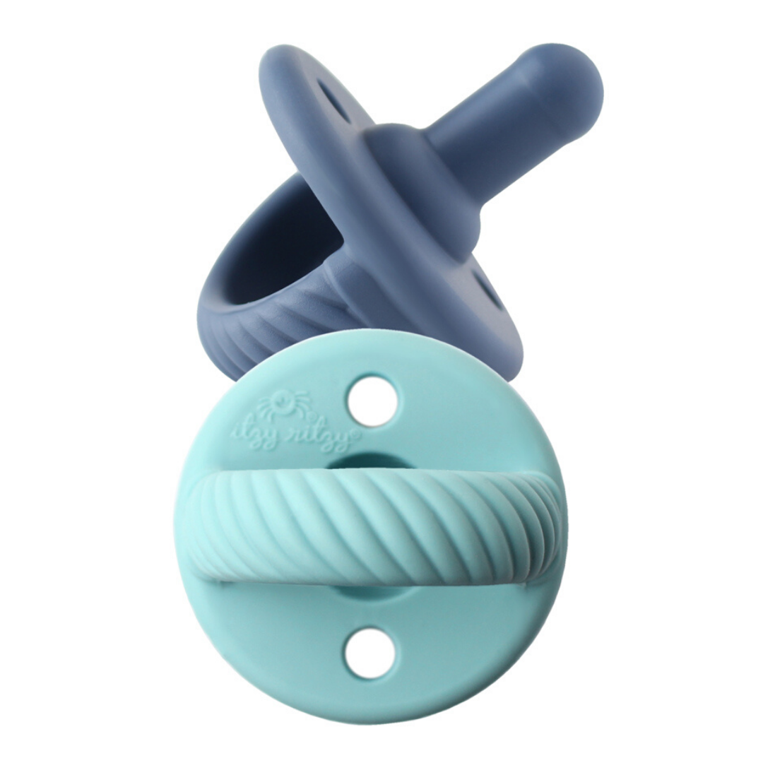 *NEW SIZE* Sweetie Soother™ Pacifier Sets (2-pack): Toast + Buttercream Braids
