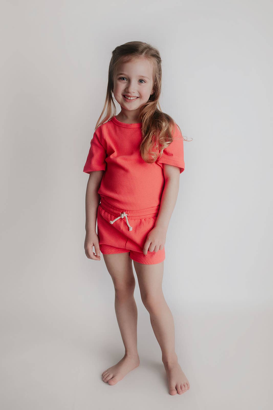 Neon Coral Waffle Set