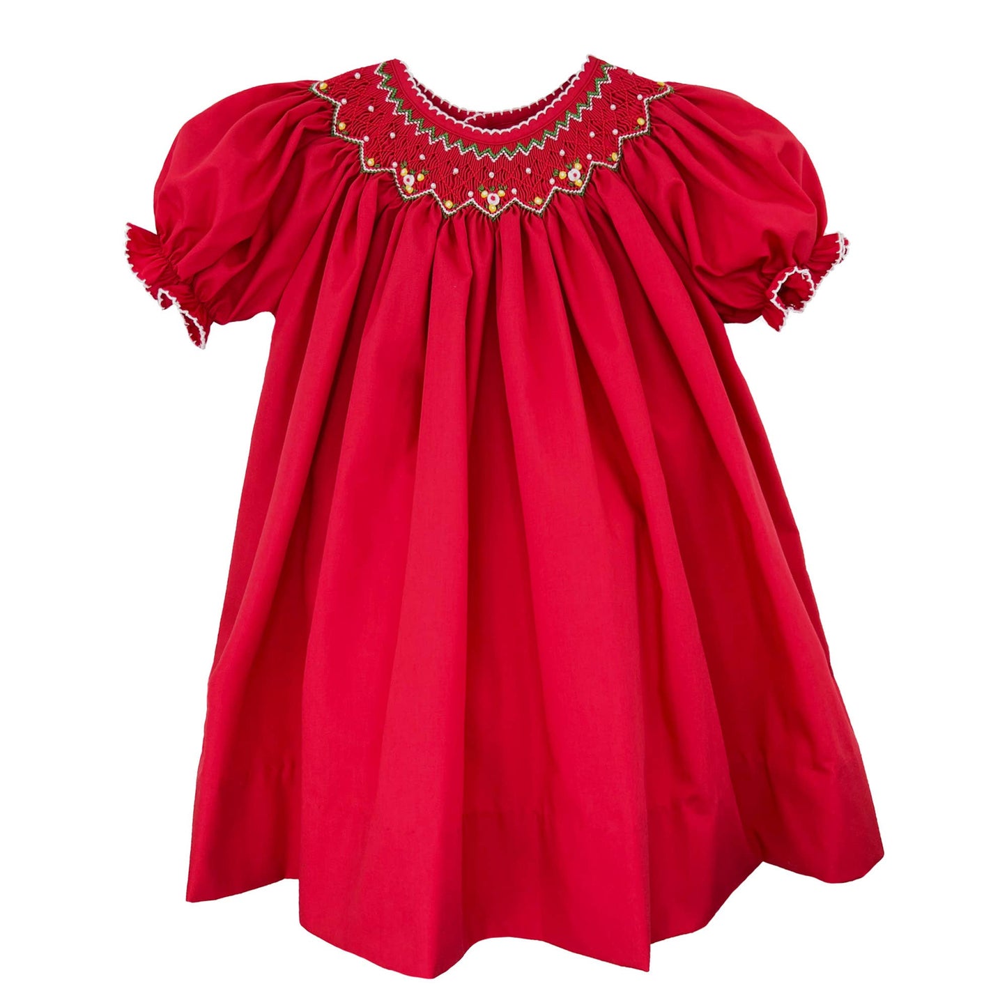 Holiday Bishop Smocked Dress: 4T