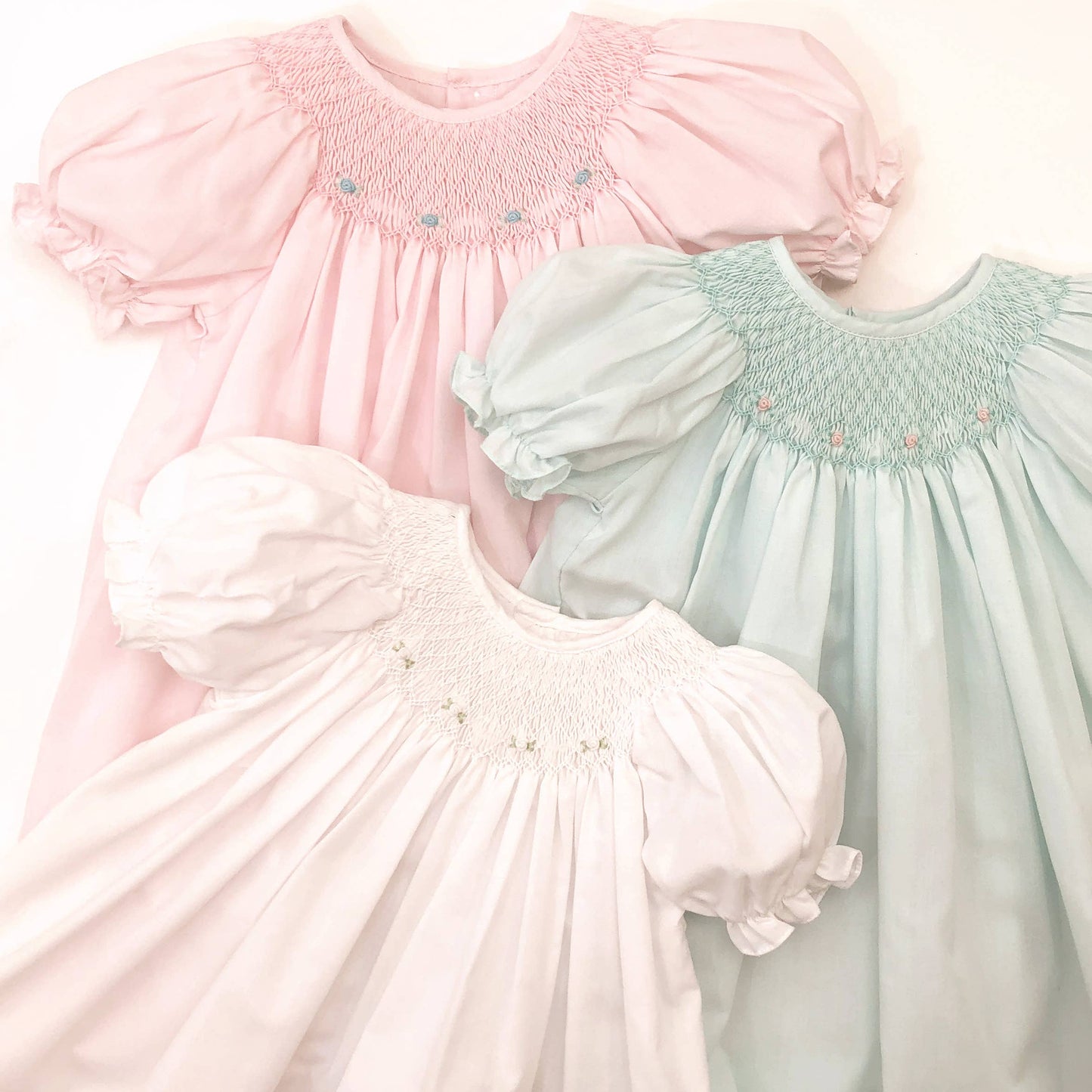 Smocked Daygown with Raglan Embroidery: White / 6 Month