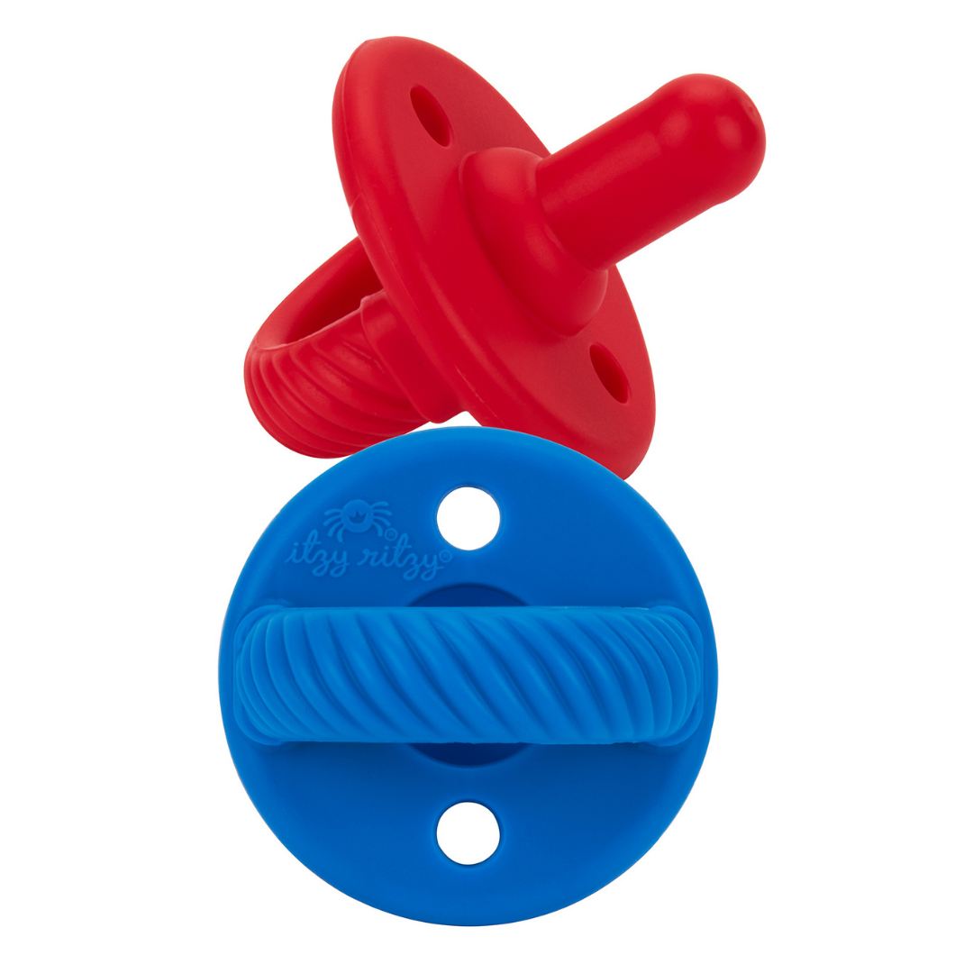 *NEW SIZE* Sweetie Soother™ Pacifier Sets (2-pack): Toast + Buttercream Braids