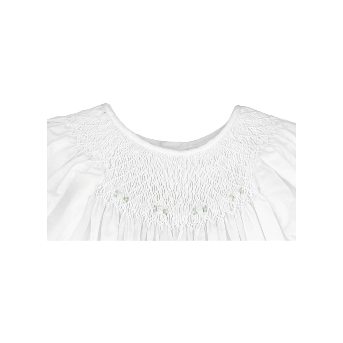 Smocked Daygown with Raglan Embroidery: White / 3 Month