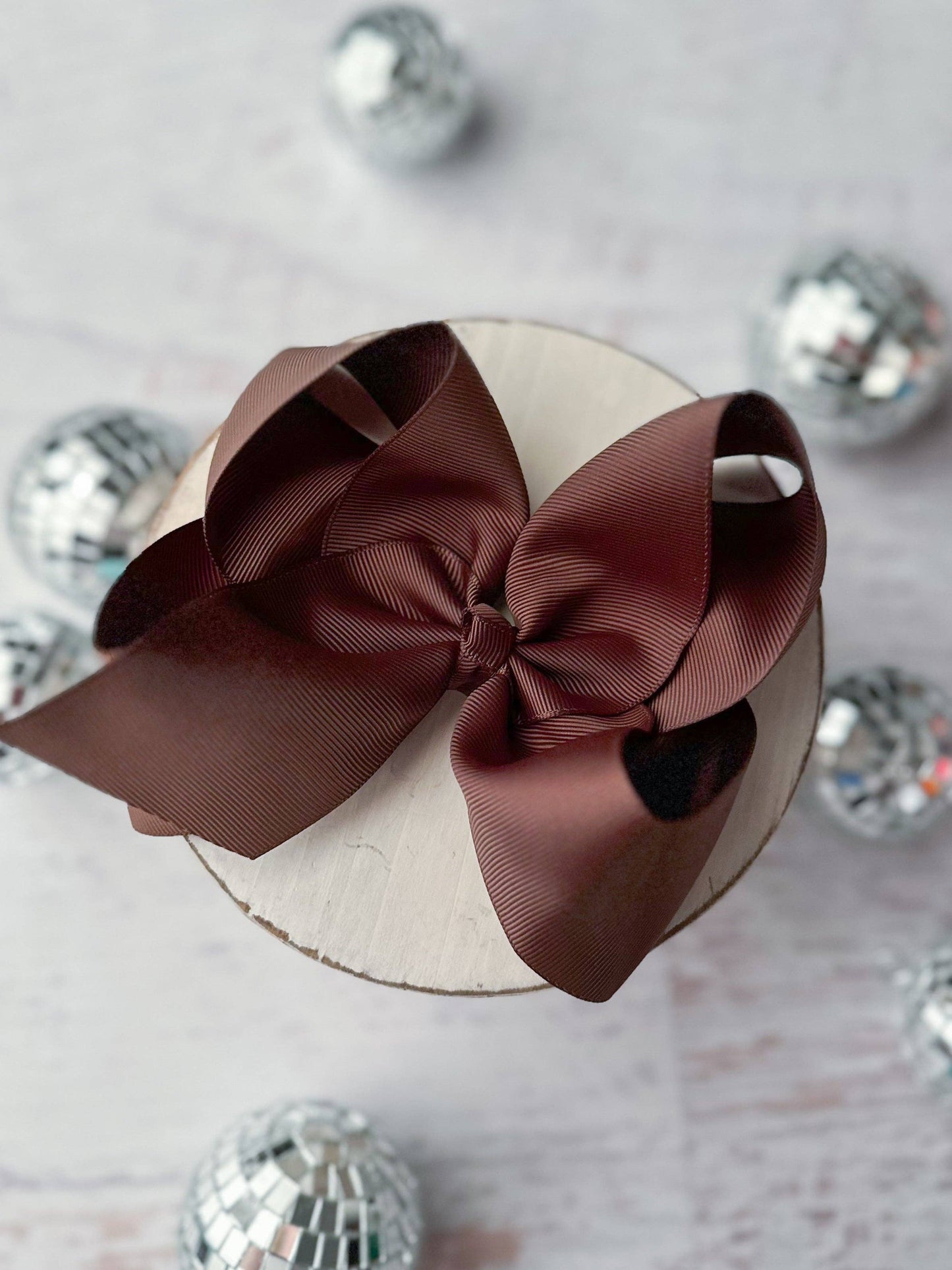 Oversize Grosgrain Hair Bow - Alligator Clip - 5.5": White