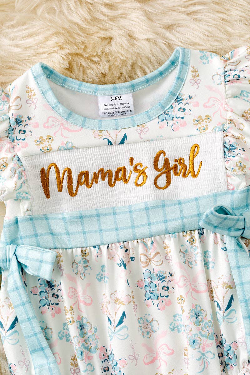 Floral "Mama's Girl" Bubble- Machine Smocked