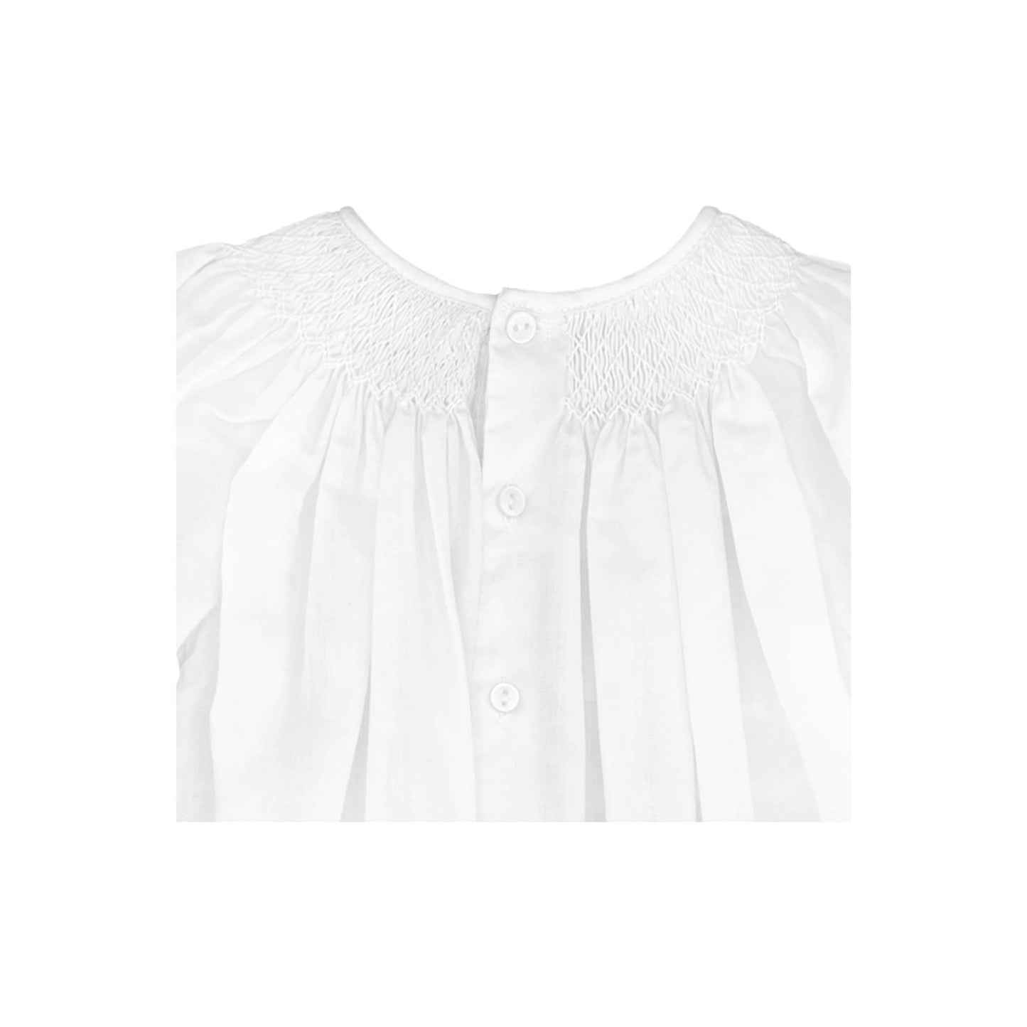 Smocked Daygown with Raglan Embroidery: White / 3 Month