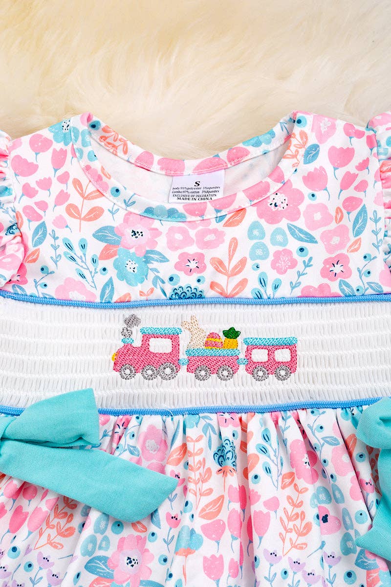 🌸Pastel floral smocked girls set. OFG20114009 AMY: XL