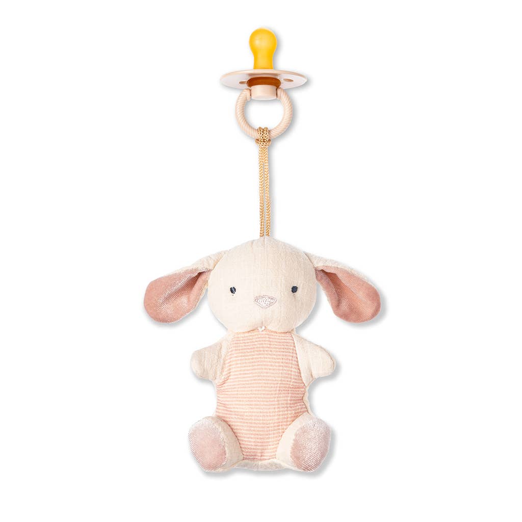 *NEW OPTIONS* Bitzy Pal Natural Rubber Pacifier & Plush: Cow