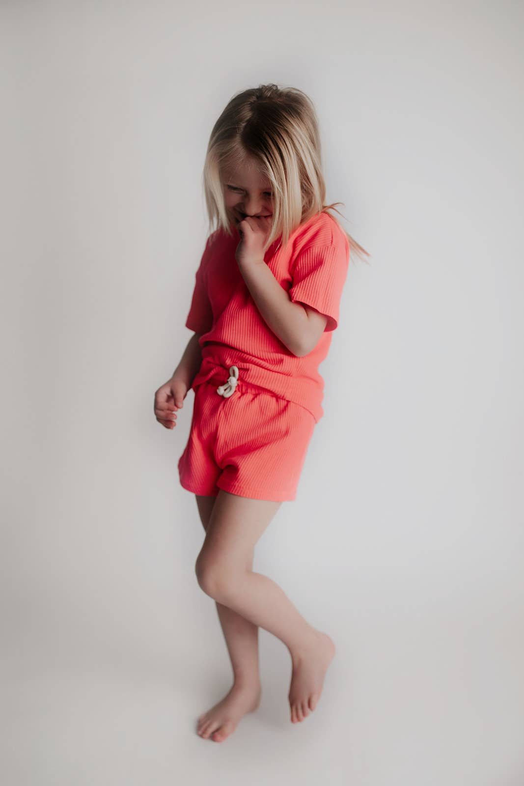 Neon Coral Waffle Set