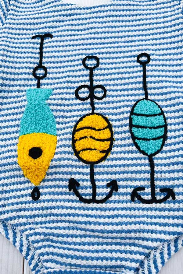 Fishing Lure Embroidered Bubble