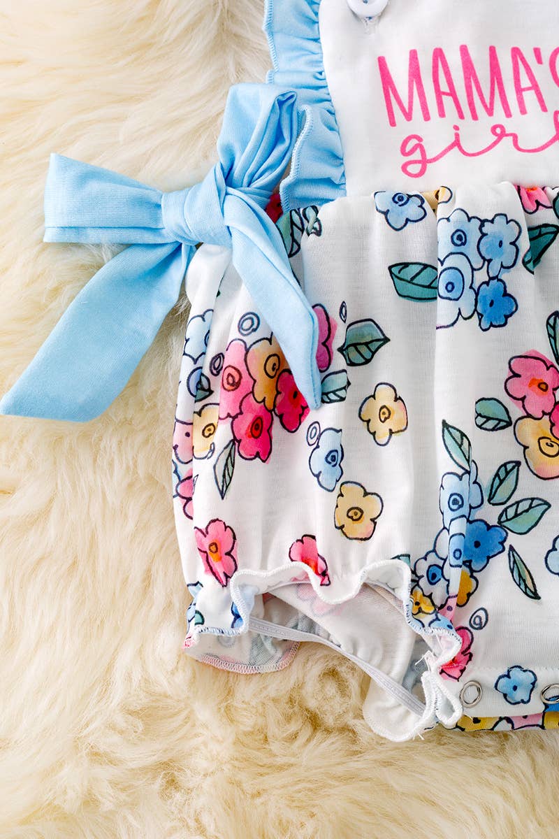 MAMA'S GIRL FLORAL ROMPER WITH CUTE SIDE BOWS