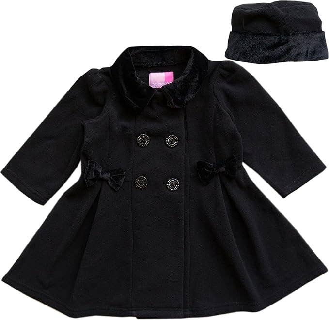 Good Lad Black Fleece Dresscoat with Velvet Trim and Hat: 3 Years