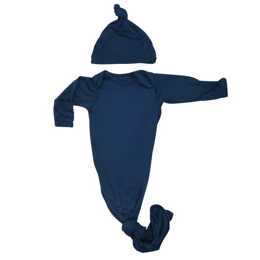 Navy Blue Knotted Gown : Gown & Hat