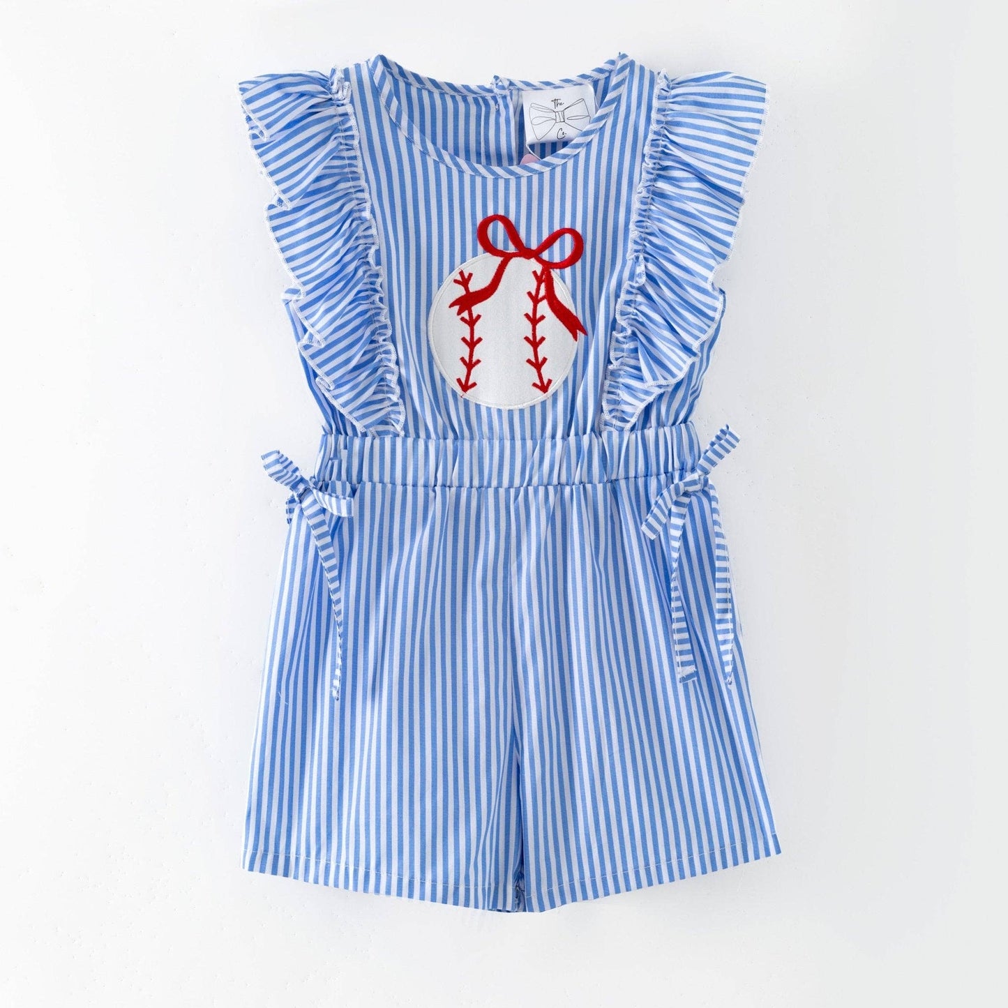 Baseball Bow Romper